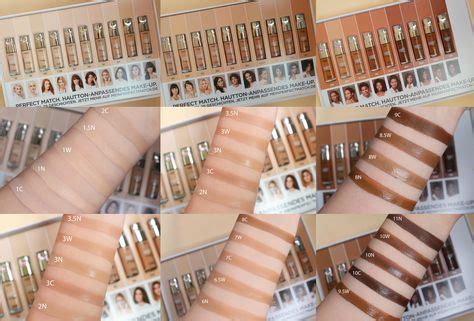 L'Oréal Paris perfect match (true match) foundation in 29 shades! From very pale to dark skin. # ...