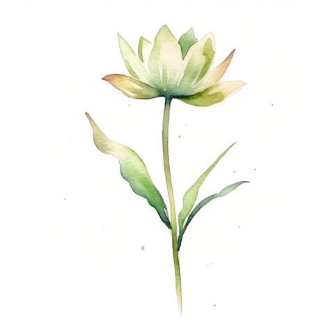 Premium AI Image | watercolor lotus blossom with leaves