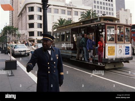 san francisco street scene cable car Stock Photo - Alamy