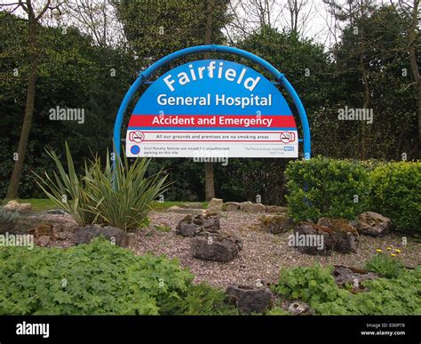 The Entrance sign to Fairfield General Hospital in Bury, Lancashire Stock Photo - Alamy