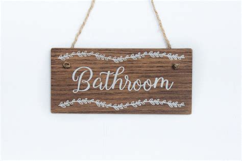 Wooden Bathroom Sign. Rustic Door Sign. Bathroom Decor. Door