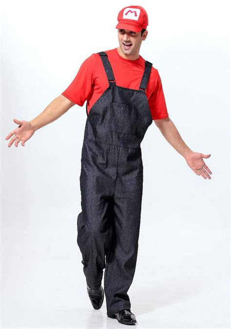 Mens Red Plumber Costume N10956