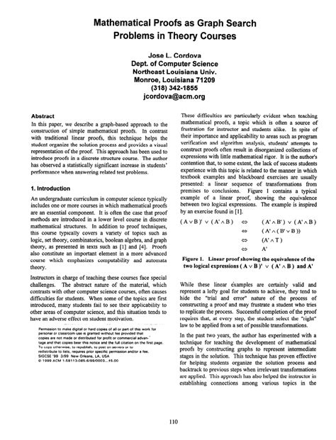 (PDF) Mathematical proofs as graph search problems in theory courses