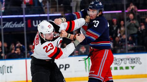 Rangers-Devils fight video: All-out line brawl leads to eight ejections ...