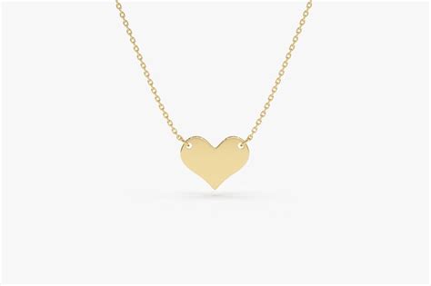 14k Gold Heart Necklace/ Heart Necklace/ Gold Necklaces/ Love - Etsy