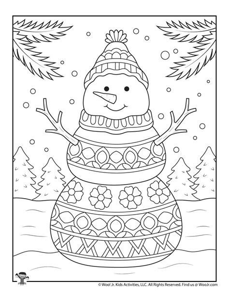 Snowman Printable Winter Coloring Pages | Woo! Jr. Kids Activities ...