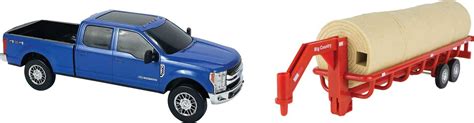 Ford F250 Truck, Hay Trailer and Hay Bales Toy Set Big Country Farm Toys - For Your Rider, Barn Frie