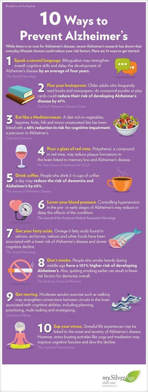 10 Ways To Prevent Alzheimers Infographic #healthquote (With images) | Alzheimers, Alzheimer's ...