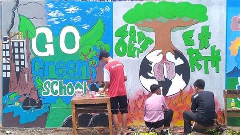 Kreatif, Dinding Belakang SMA Negeri 1 Cepiring Dipercantik Pakai Mural - Tribunjateng.com