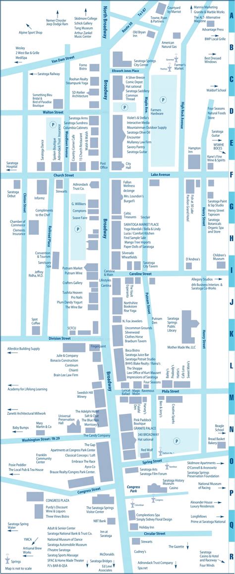 Tourist Map of Downtown Saratoga Springs - Ontheworldmap.com