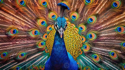 Art nouveau peacock background. Generative Ai 28340607 Stock Photo at ...