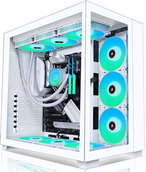 Amazon.com: KEDIERS PC Case - ATX Tower Tempered Glass Gaming Computer Case with 9 ARGB Fans ...