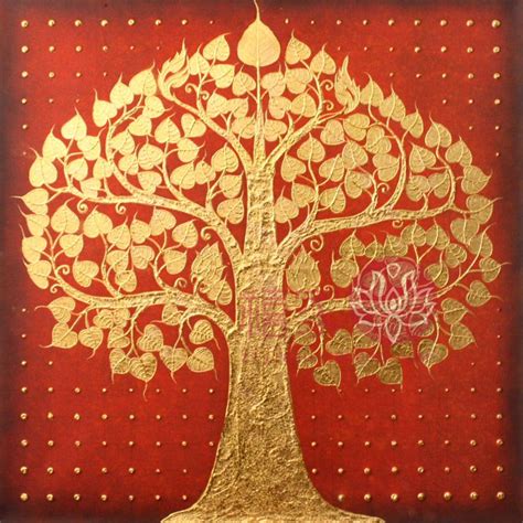 Bodhi tree - gold foil painting | Pinturas de arboles, Arbol de la vida ...