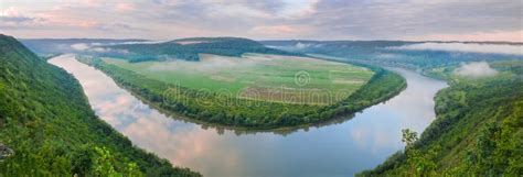 Beautiful Panorama of the Dniester River Canyon. Ukraine, Europe Stock ...