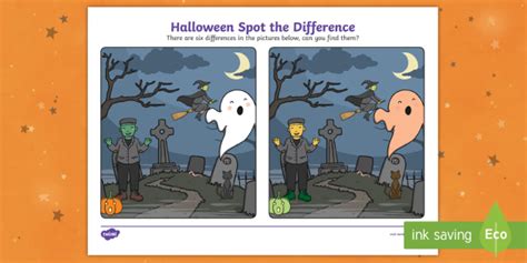 Halloween Aistear Spot the Difference Activity Sheets