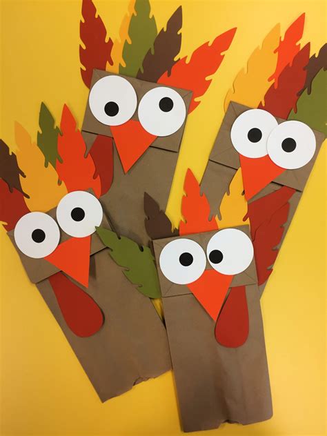 Turkey Paper Bag Puppets Thanksgiving Activity - Sew Woodsy