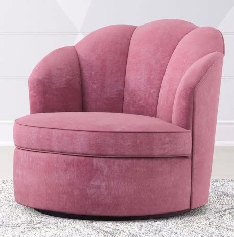 Crate and Barrel Avery Dusty Mauve Velvet Swivel Chair Gray Dining Chairs, Living Room Chairs ...