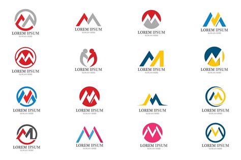 M logo design letter template - MasterBundles