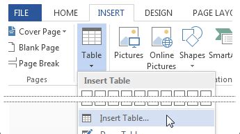 Microsoft Office Tutorials: Insert or draw a table