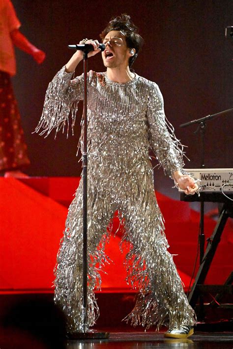 Sparkles! Sequins! Fringe! Every Outfit Harry Styles Wore at the 2023 Grammys: Photos