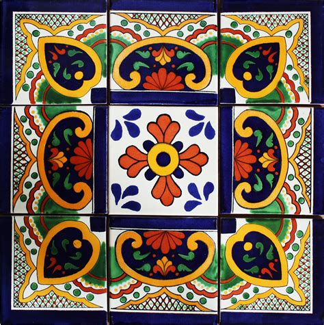 Soria Mexican Tile Set Backsplash Mural