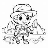 Premium Vector  Coloring Page Outline Of A boy hiking Or Camping sketch template