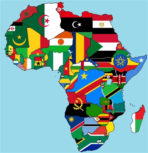 Africa Map With Countries Flags