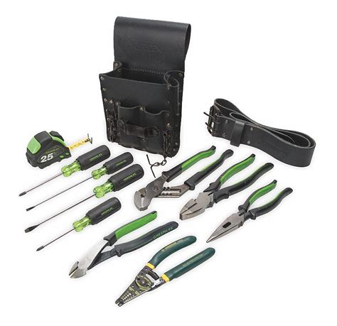 GREENLEE, 10 Total Pcs, Tool Pouch, Electricians Tool Kit - 2NYH3|0159 ...