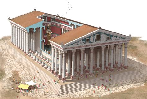 A reconstruction of the Temple of Artemis in Ephesus (in modern-day Turkey), one of the seven ...