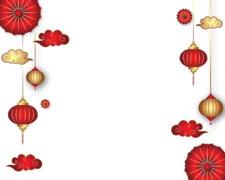 Chinese New Year Lunar Red Lantern Decorative Border, Chinese New Year ...