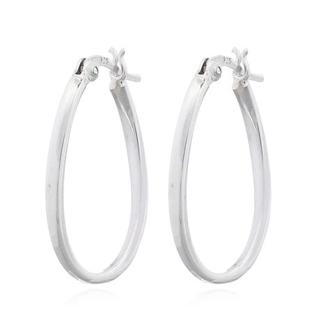 Sterling Silver Oval Creole Hoop Earrings - Sophie Oliver Jewellery