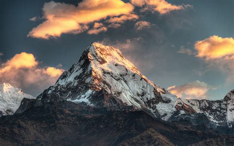 Wallpaper : landscape, mountains, sunset, rock, nature, sky, sunrise, Himalayas, summit ...