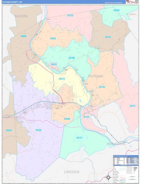 Putnam County, WV Wall Map Color Cast Style by MarketMAPS - MapSales