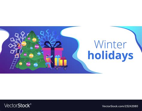 Winter holidays concept banner header Royalty Free Vector