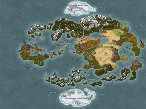 Avatar The Last Airbender Map With Locations - World Map