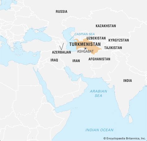 Turkmenistan Physical Map