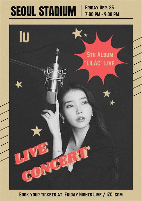 IU Retro Concert Poster | Concert poster design, Concert posters, Music ...