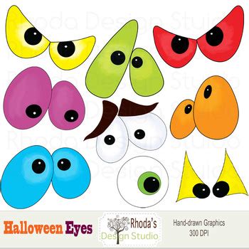 Halloween Spooky Eyes (RDS Clipart) by Rhoda Design Studio | TPT