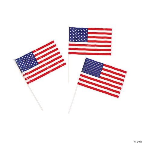 Bulk Plastic Small American Flags - 6" x 4" | Oriental Trading