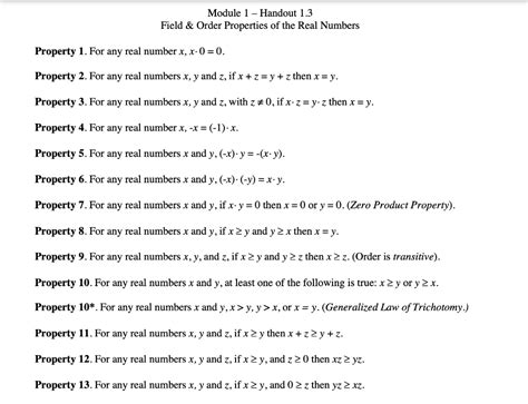 Solved Field & Order Axioms of the Real Numbers (A.k.a. | Chegg.com