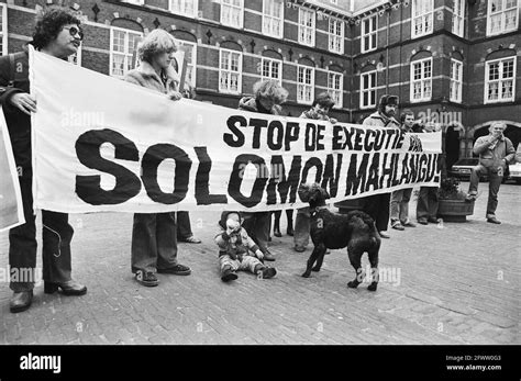 A banner reads, Stop the execution of Solomon Mahlangu, April 5, 1979 ...