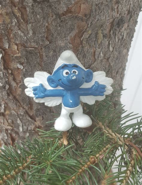 Smurf With Angel Wings PVC Figure Flying Smurf Figurine - Etsy Canada | Feather angel wings ...