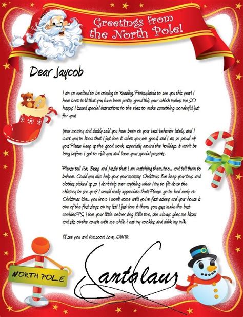 Official North Pole Mail - Personalized Letters From Santa Claus ...