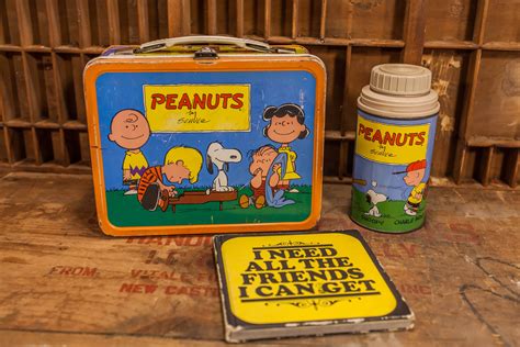 Vintage Peanuts Metal Lunchbox Charlie Brown Snoopy Charles Shultz ...