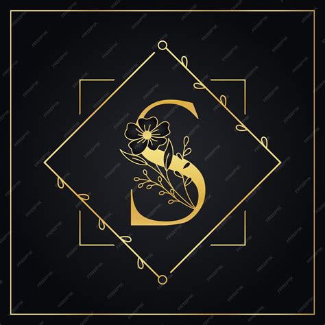 Premium Vector | Elegant s gold letter floral logo