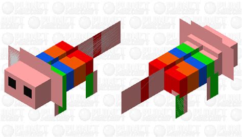 Mini Axolotl Rainbow Minecraft Mob Skin