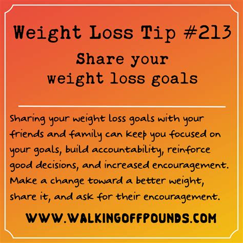 Weight loss tip: Share your weight loss goals – Walking Off Pounds