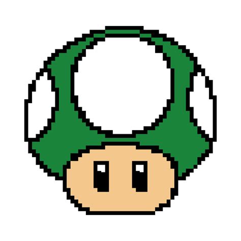 Green mushroom from super mario pixel art vector illustration. 22983949 ...