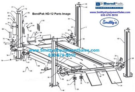 BendPak 4-Post Lift HD-12 Repair Parts - Smitty’s Automotive Shop Equipment Sales