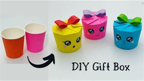 DIY Paper Cup Gift Box / How To Make Gift Box / Paper Cup Craft Ideas ...